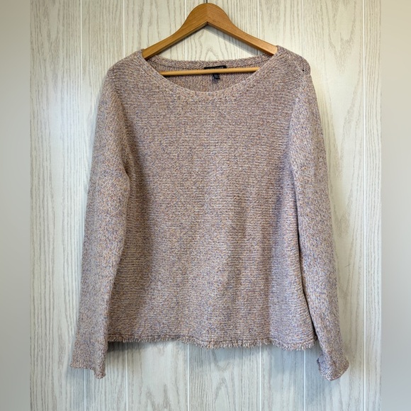 Eileen Fisher Wool & Recycled Cotton Bateau Neck Top/Sweater Almond XL LNC - Picture 5 of 5